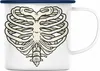 Trendation - Skelet Emaille Tasse Herz Geschenk Totenkopf Produktbild-Vorschau 1