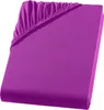 A folded purple fitted sheet is shown against a white background. Produktbild-Vorschau