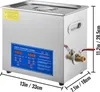A digital ultrasonic cleaner on a white background with dimensions marked. Anteprima dell’immagine prodotto