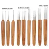 9Pcs Dreadlock Häkeln Haken Set Einzel Doppel 3 Bambus Produktbild-Vorschau 6