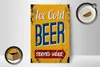 Holzschild Retro 12x18cm Ice Cold Beer served here Bier Produktbild-Vorschau 3