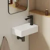 EMKE Umywalka wisząca ceramiczna prostokątna 380x220mm Podgląd zdjęcia produktu 2