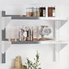 vidaXL Półka ścienna z 2 półkami 75x23,5x60 cm srebrna stal Podgląd zdjęcia produktu 2
