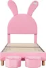 Letto imbottito 90x200, con due sgabelli, LED, orecchie da Anteprima dell’immagine prodotto 10