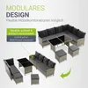 Juskys Polyrattan Lounge Manacor - Sofa, Tisch, Hocker & Produktbild-Vorschau 6