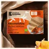 Kandylas Bio Halva mit Honig 400 g Verpackung auf braunem Stoff Produktbild-Vorschau