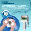 A close-up of hands holding white filter media next to a blue pool filter tank, with a water tester device in the background. Produktbild-Vorschau