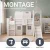 Homestyle4u Hochbett 90x200 Kinder Weiß mit Tunnel und Turm Produktbild-Vorschau 15