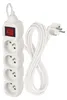 Prodlužovací kabel 3 m / 4 zásuvky / s vypínačem / bílý / PVC / 1 mm2 Voir les images du produit