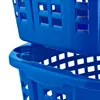 Close-up view of two stacked blue laundry baskets. Voir les images du produit