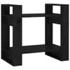 Bücherregal/Raumteiler Schwarz 60x35x57 cm Massivholz Produktbild-Vorschau 1