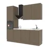 Küchenzeile 240 cm Livaro – KU-S29 – Dunkle Eiche – Ohne Produktbild-Vorschau 2