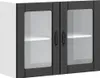 Hochwertig Küchen-Hängeschrank mit Glastür Lucca Schwarz Produktbild-Vorschau 2