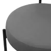A close-up view of a gray upholstered chair seat with black legs. Náhled obrázku produktu