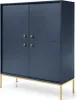 Wohnzimmermöbel Set blau, Fußgestell goldfarben, Produktbild-Vorschau 4