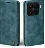 A teal flip case for a smartphone is shown from two angles, open and closed. Produktbild-Vorschau