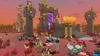 A scene from the video game Minecraft Legends, featuring blocky structures, characters, and a portal. Produktbild-Vorschau