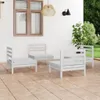 4-tlg. Garten-Lounge-Set Weiß Kiefer Massivholz 3082403 Produktbild-Vorschau 1