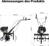 Wiltec Benzin Bodenhacke 60 cm Arbeitsbreite, Gartenhacke Produktbild-Vorschau 3