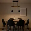 MasterLED Pendelleuchte – 2-flammig 40 cm – Schwarz & Holz Produktbild-Vorschau 3