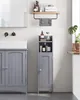 A bathroom scene with a vanity, sink, and a tall, narrow cabinet. Podgląd zdjęcia produktu