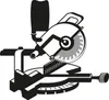 A black and white illustration of a miter saw. Voir les images du produit