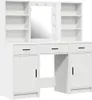 vidaXL Schminktischset mit LED mit Schubladen 3 pcs Weiß Produktbild-Vorschau 1