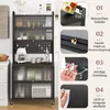 COSTWAY Armoire de cuisine à 6 niveaux, armoire buffet avec Voir les images du produit 5