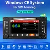 A marketing image for a car stereo system, likely an Android head unit, for a VW Touareg. The image shows the stereo display with various interface elements and icons related to its functions. Anteprima dell’immagine prodotto