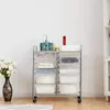 COSTWAY Pojízdný vozík kovový rám, pojízdný kontejner 12 Náhled obrázku produktu 3
