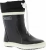 A single black winter boot with a white sole and trim, and a black cuff with a white drawstring closure. Produktbild-Vorschau