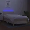 Boxspringbett mit Matratze & LED Creme 100x200 cm Stoff Produktbild-Vorschau 4