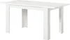 A white dining table with four legs, shown from a slightly elevated front-left angle against a white background. Produktbild-Vorschau