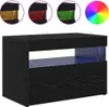 A black wooden TV cabinet with LED lighting, shown with different color options. Podgląd zdjęcia produktu