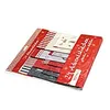 A red box containing 24 advent calendar pouches with festive designs. Produktbild-Vorschau