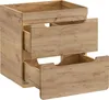 A wooden bathroom vanity cabinet with two drawers, one partially open. Podgląd zdjęcia produktu