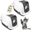 A collage of two cat litter boxes and a kitten. Produktbild-Vorschau