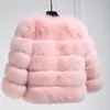 Damen Kunstpelz Mantel Kurzer Faux Pelz Winterjacke Produktbild-Vorschau 5