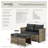 tectake 2-in-1 Rattanlounge-Set Sofa Sitzgruppe 4 Personen Produktbild-Vorschau 5