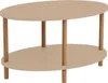 A two-tiered oval coffee table with wooden legs, shown against a white background. Voir les images du produit