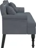 Side view of a dark gray velvet sofa with two cushions and decorative studs on the backrest. Náhled obrázku produktu