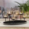 HI Kerzenhalter Metall 34,5x20x23cm mit Glas für 7 Kerzen Produktbild-Vorschau 6