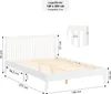 Homestyle4u Holzbett 140x200 Bettgestell weiß Bett Produktbild-Vorschau 3