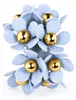 LUISIA® Halb Creolen Ohrstecker "Mia" mit Blüten | Hellblau Produktbild-Vorschau 4