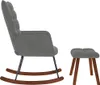 A gray velvet rocking chair and ottoman are shown against a white background. Náhľad obrázku produktu