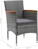 vidaXL Garten-Essstühle 4 Stk. Poly Rattan Grau Produktbild-Vorschau 6