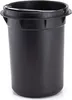 A black trash can with a silver handle. Produktbild-Vorschau