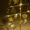 Vianočný kovový dekoračný strom - biely, 25 LED, teple Náhľad obrázku produktu 2