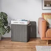 Panier à linge en bambou, 100 L Trieur à linge à 2 Voir les images du produit 8
