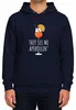 Sudadera con capucha, estilo uni, color azul marino, con Vista previa de la imagen del producto 2